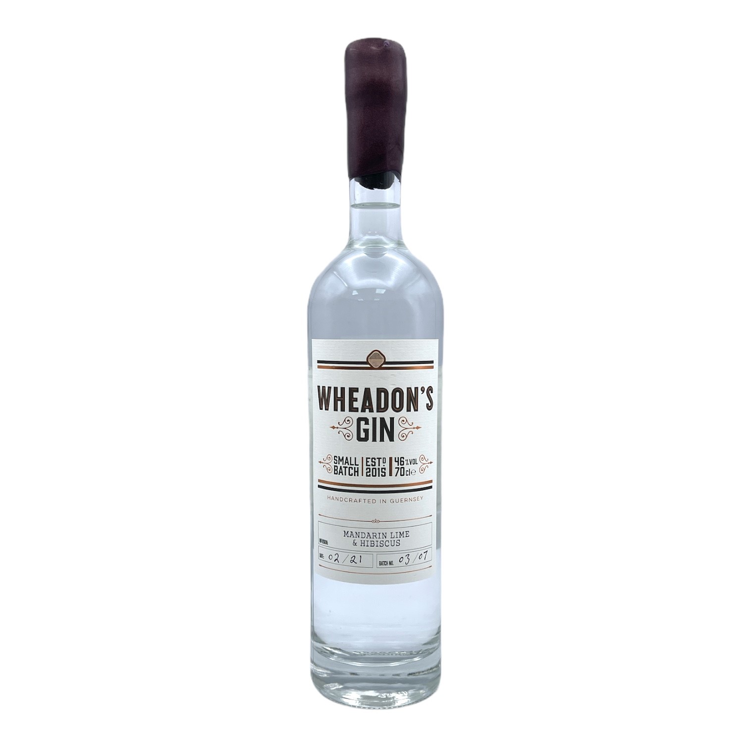 WHEADON'S Mandarin Lime & Hibiscus Gin - Made in Jersey Bottle (70cl) 46%abv Image
