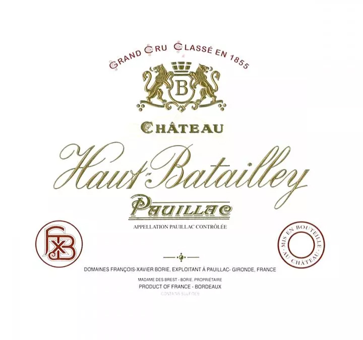 CHATEAU HAUT-BATAILLEY 5eme Grand Cru Classe Pauillac 2023 Wooden Case x 6 Bottles - PRE-RELEASE Image