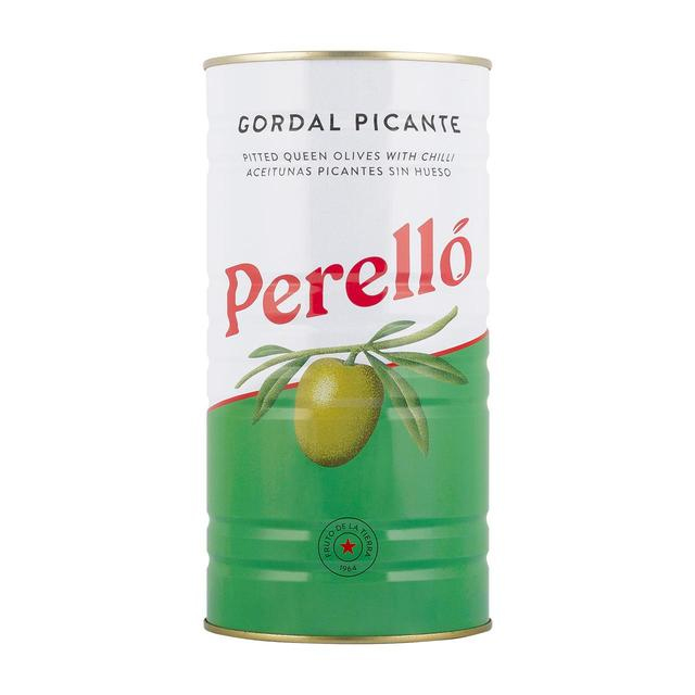 PERELLO Gordal Picante Pitted Olives 4.15kg Can (2kg Drained) (£1.56/100g) Image