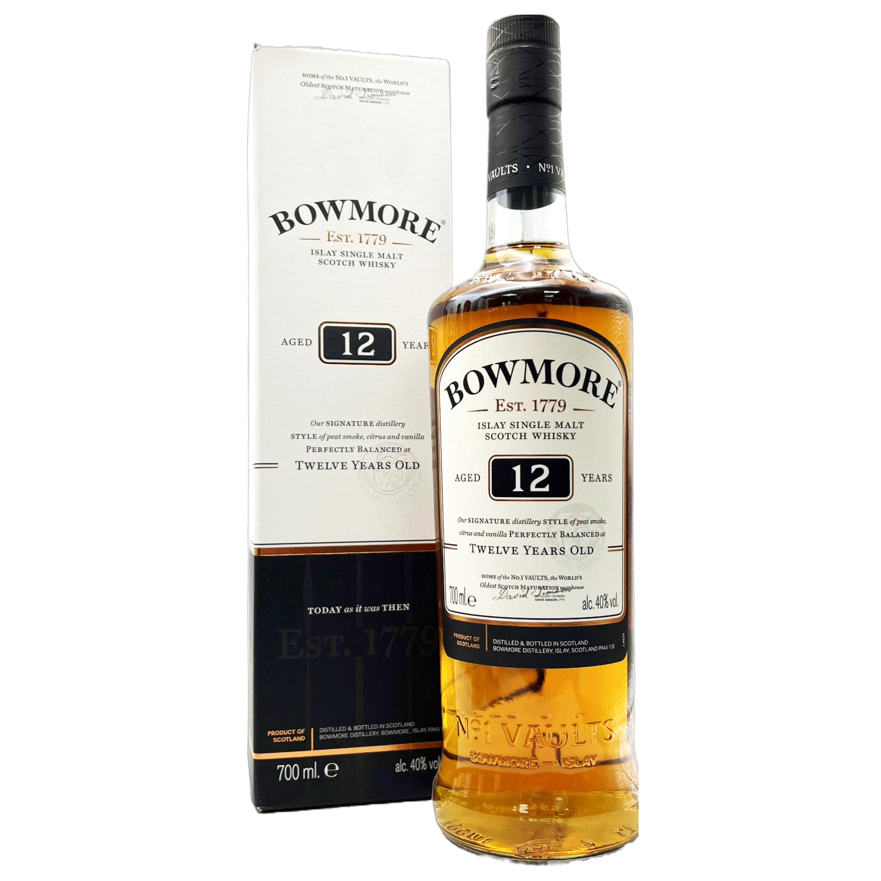 BOWMORE 12 Year Old Islay Malt Bottle (70cl) 40%abv Image