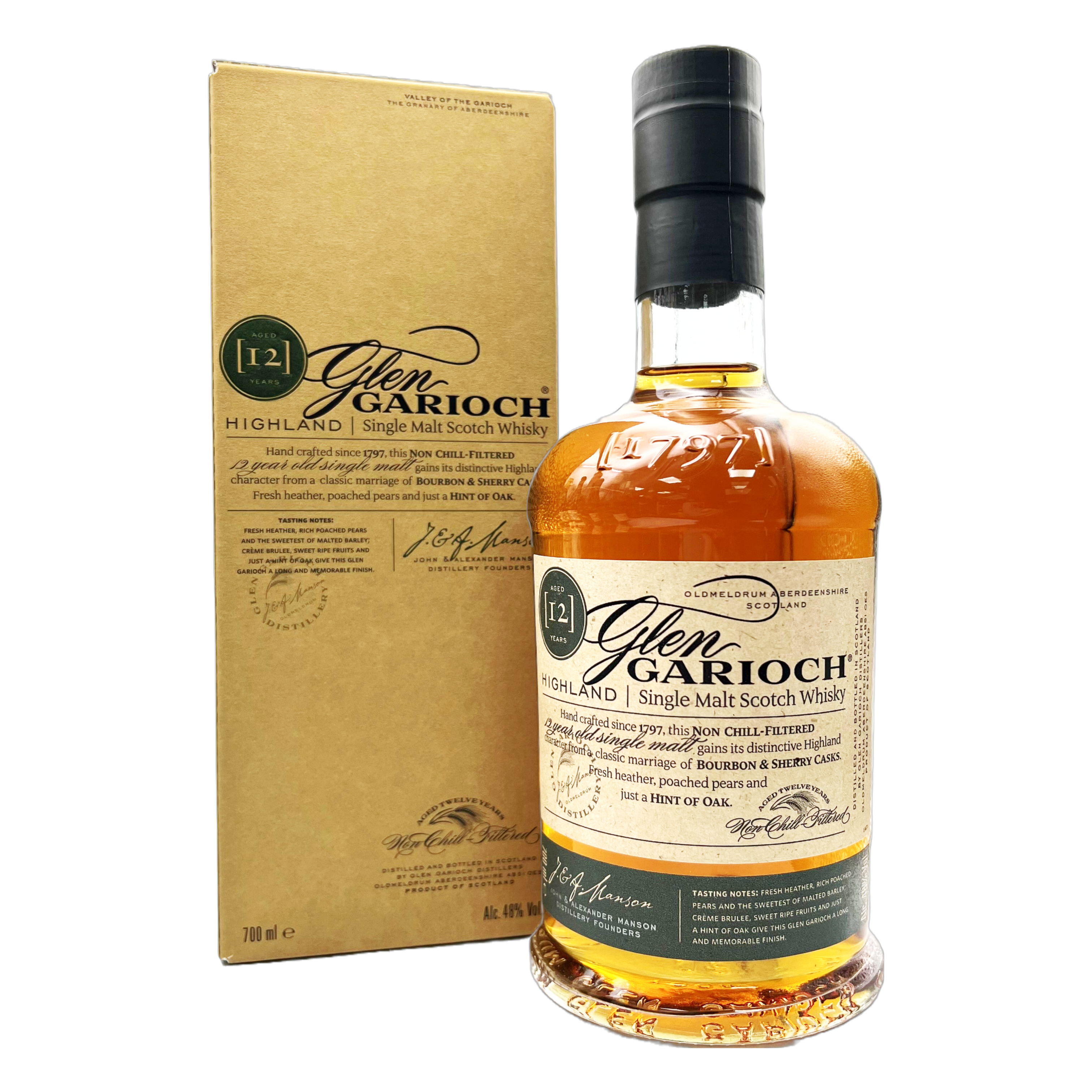 GLEN GARIOCH 12 Year Old Single Highland Malt Whisky Bottle (70cl) 48%abv (los) Image