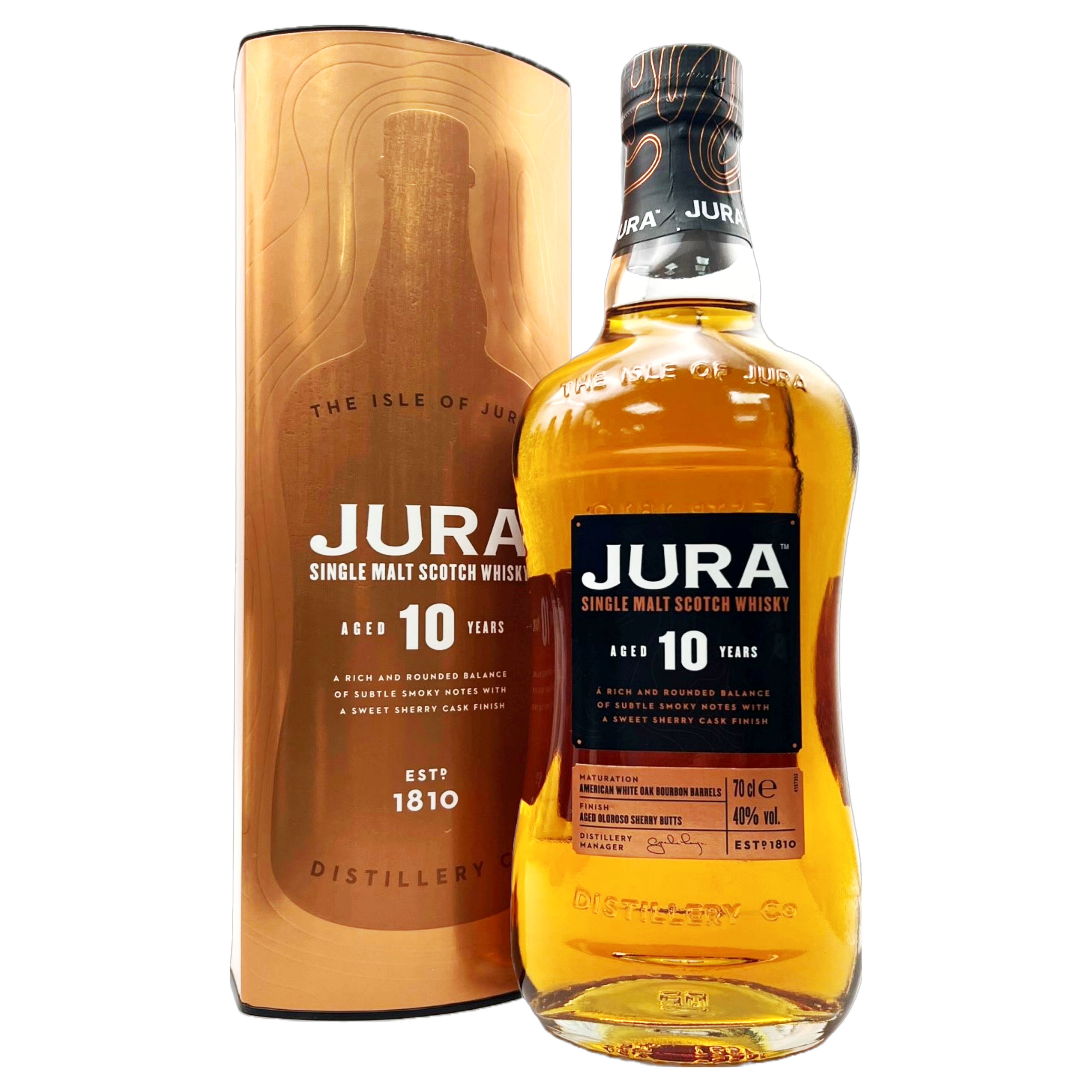 ISLE OF JURA 10 Year Old Single Jura Malt Whisky Bottle (70cl) 40%abv (los) Image