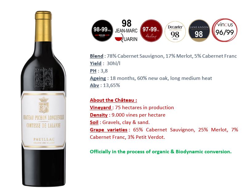 CHATEAU PICHON LONGUEVILLE COMTESSE DE LALANDE 2eme Grand Cru Classe Pauillac 2022 OWC x 3 Bottle - PRE-RELEASE Image