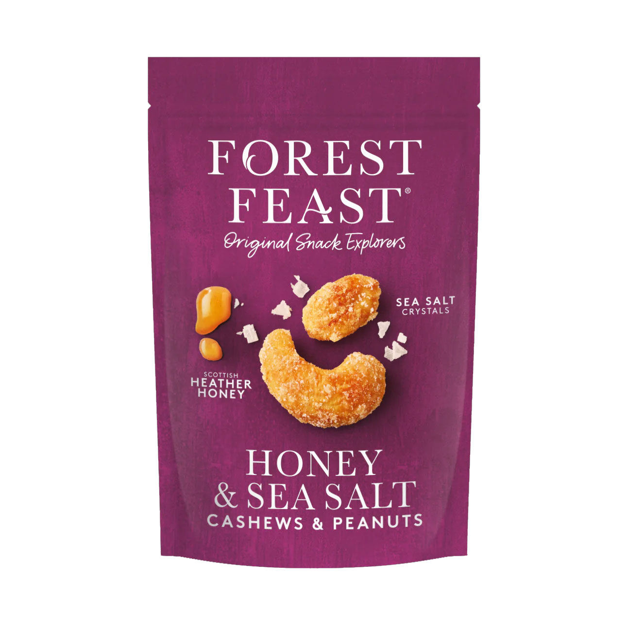 FOREST FEAST Scottish Heather Honey Roasted Peanuts & Cashews 120g Bag - VEG/GF Image