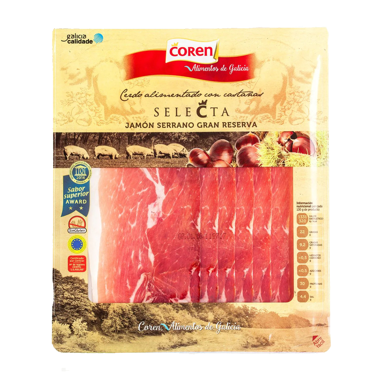 COREN/CASTRO Iberico/Serrano Ham Slices - Galicia, Spain 100g Pack - NO DISCOUNT Image
