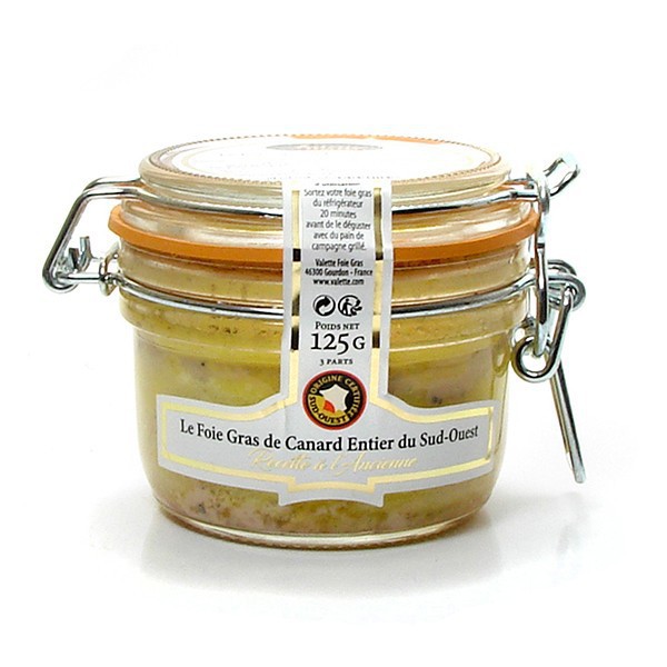 VALETTE Le Foie Gras d'Oie Entier du Perigord (Goose) 'Recette Ancienne' - Origine France 125g Jar (25109VA 10) Image