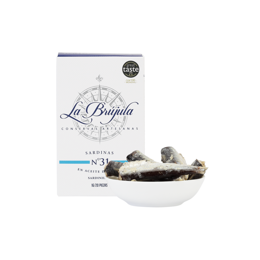 LA BRUJULA Sardines in Olive Oil - (16/20 pieces) 115g Tin - NO DISCOUNT Image