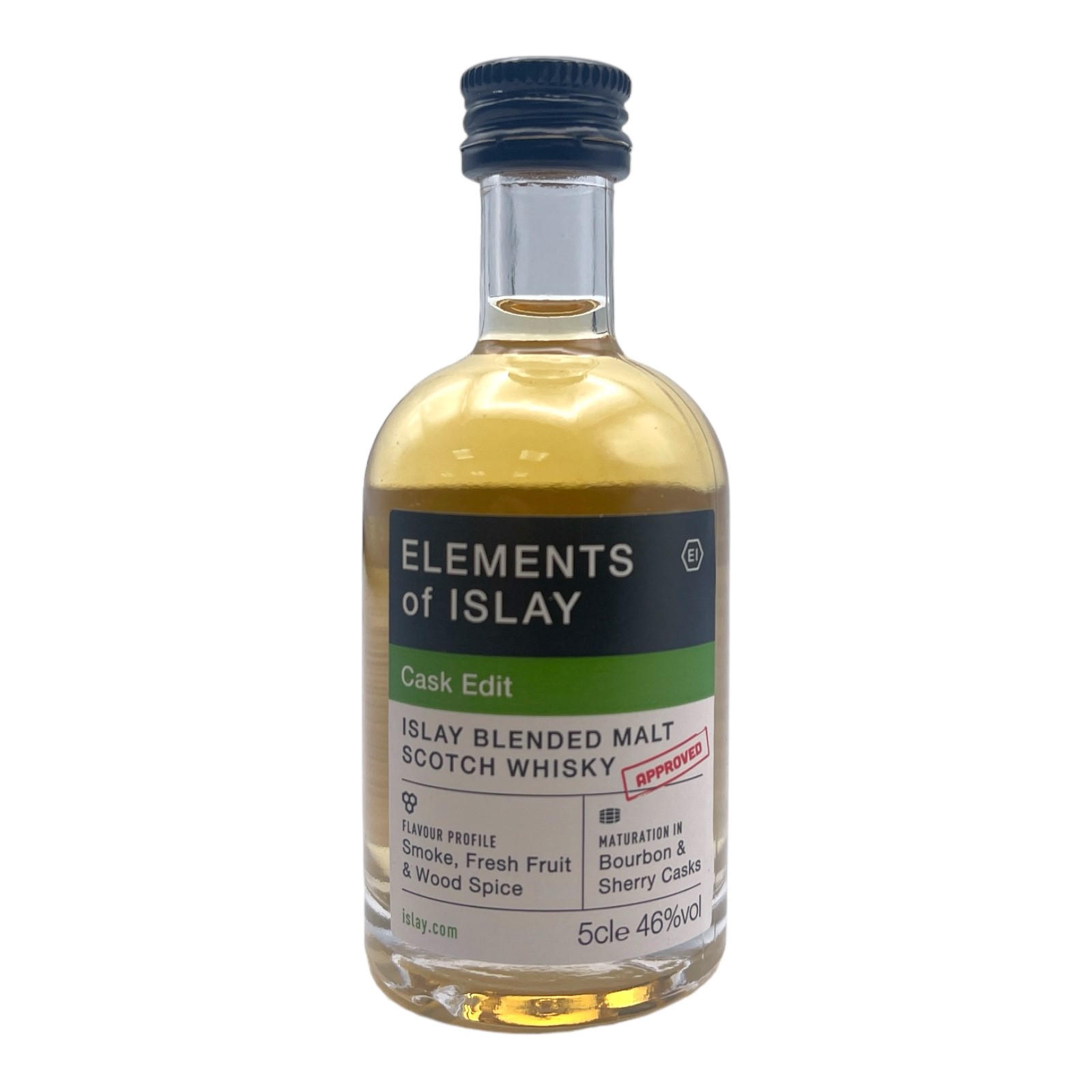 ELEMENTS OF ISLAY 'Cask Edit' Islay Blended Malt Scotch Whisky Miniature (5cl) 46%abv Image