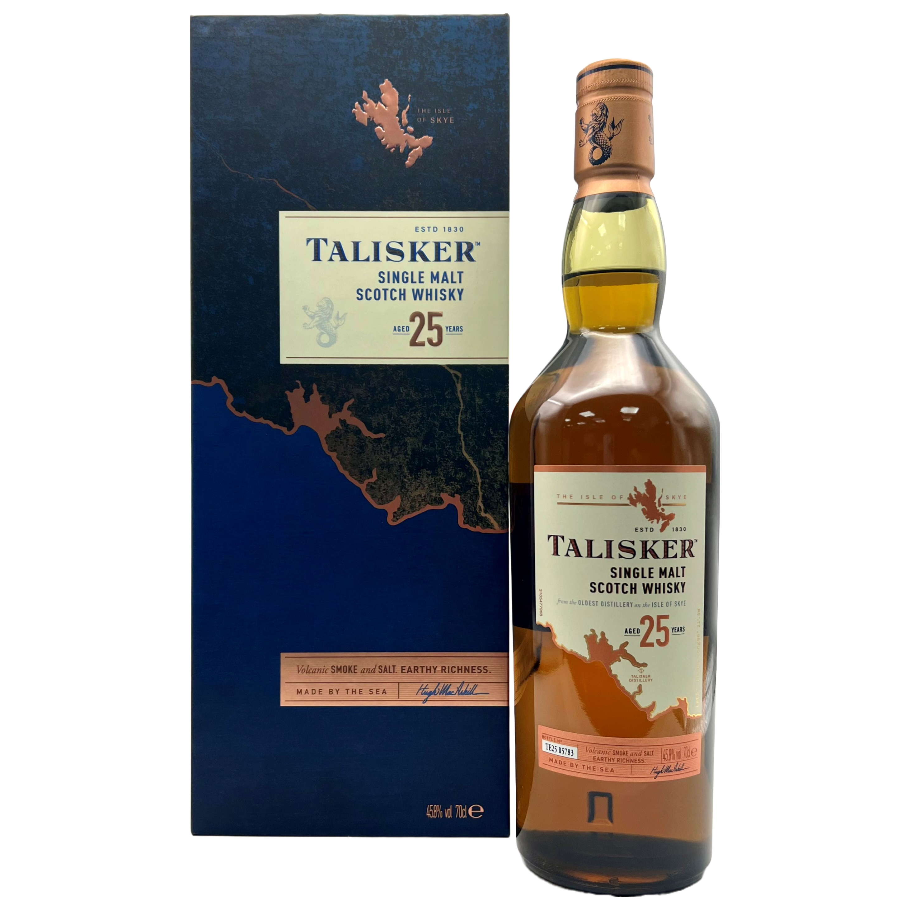 TALISKER 25 Year Old Single Isle of Skye Malt Whisky Bottle (70cl) 45.8%abv - NO DISCOUNT (los) Image