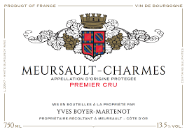DOMAINE YVES BOYER-MARTENOT Meursault 1er Cru 'Les Charmes' 2023 CASE x 6 Bottles - PRE-RELEASE Image