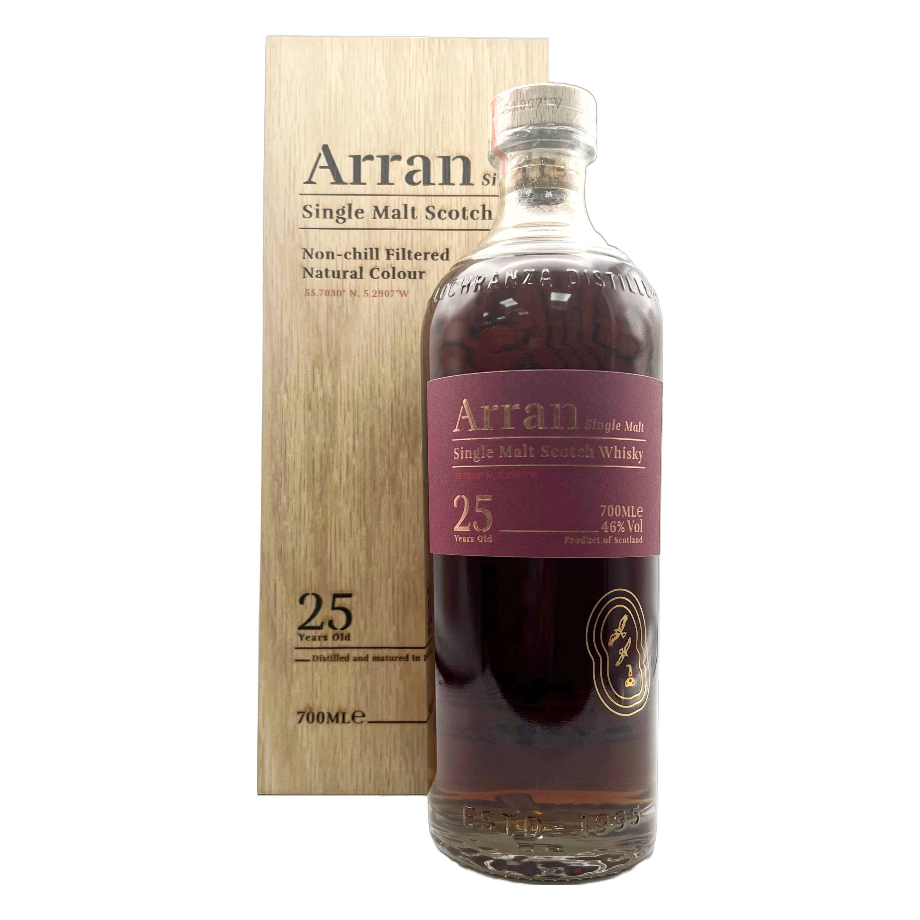 ARRAN 25 Year Old Isle of Arran Single Malt Scotch Bottle (70cl) 46%abv - NO DISCOUNT Image