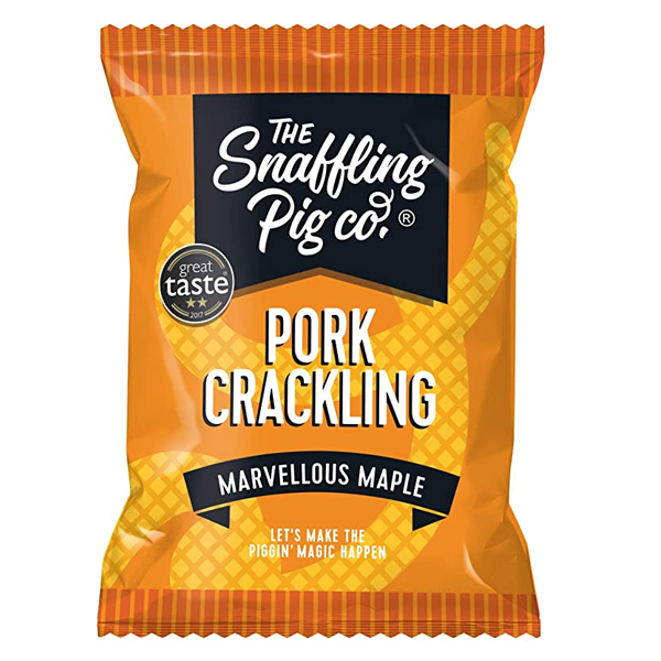 THE SNAFFLING PIG CO. Maple Pork Crackling 45g Bag (los 10/25) Image