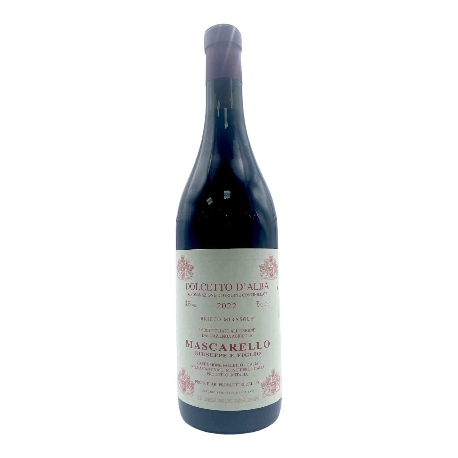 MASCARELLO Dolcetto d’Alba 'Bricco Mirasole' 2022 Bottle (100% Dolcetto) Image