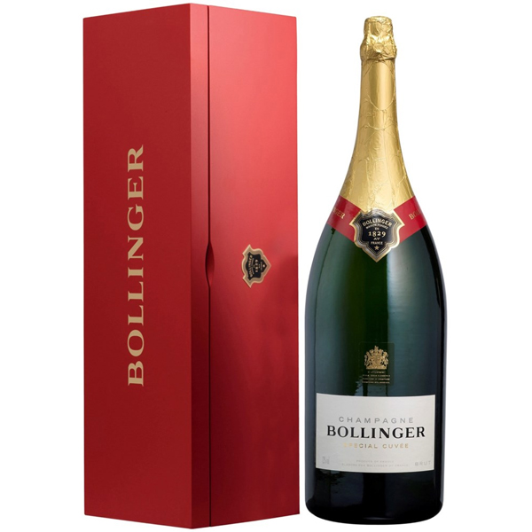 BOLLINGER Brut 'Special Cuvee' NV (900cl) Salmanazar in Red Wood Presentation Box Image