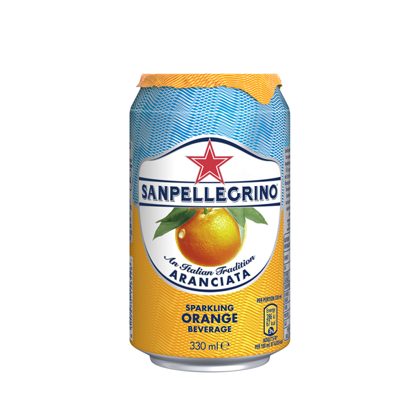 SAN PELLEGRINO Aranciata Sparkling Orange CASE x 12 Cans (330ml) Image