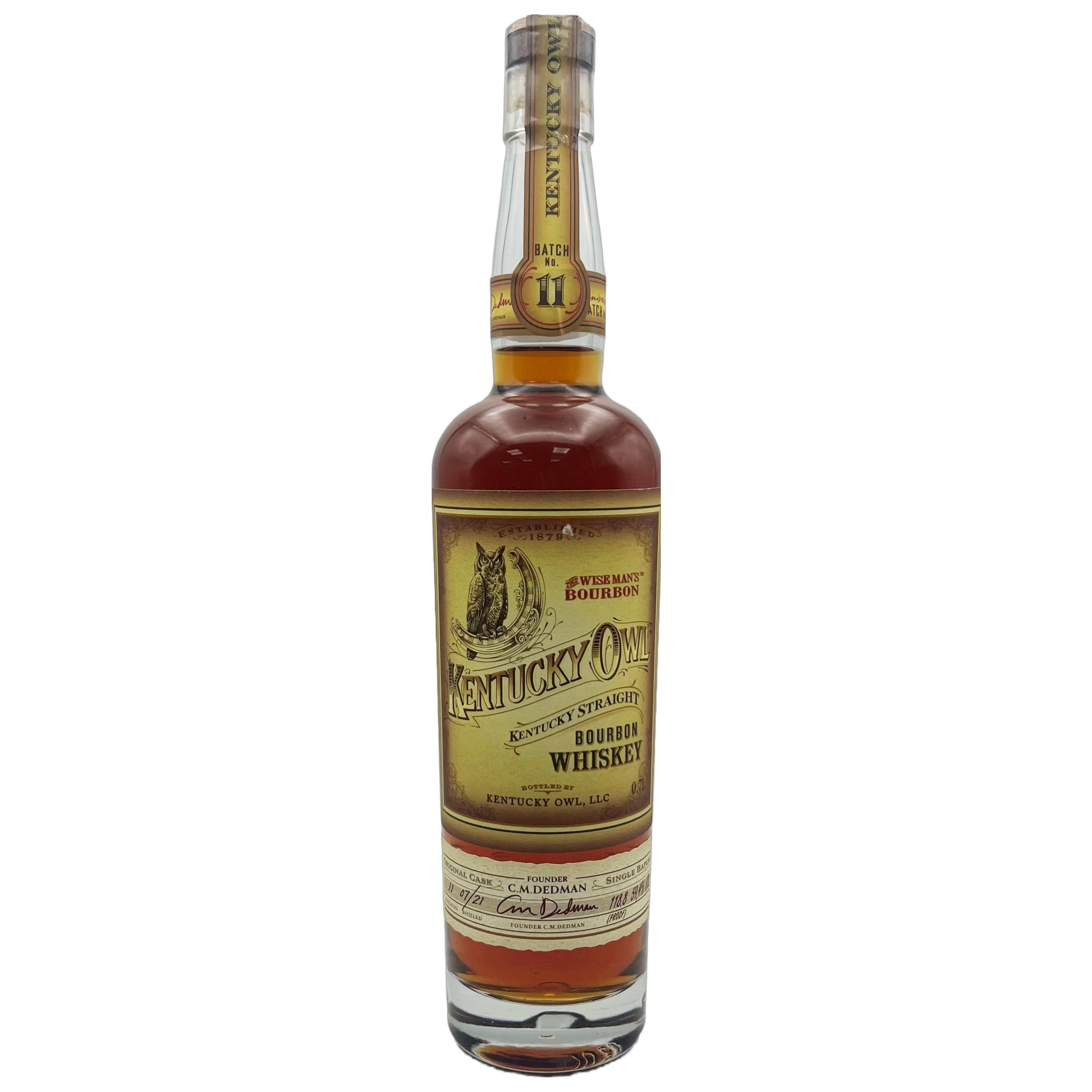 KENTUCKY OWL Wiseman Batch 11 Kentucky Straight Bourbon Whiskey Bottle (70cl) 59.4%abv NO DISCOUNT (los) Image