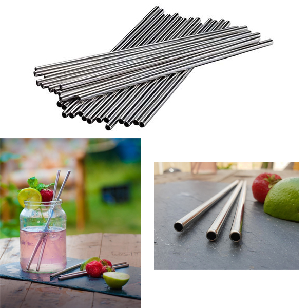 BEAUMONT TM Stainless Steel Straws Pack of 25 (3869) Image