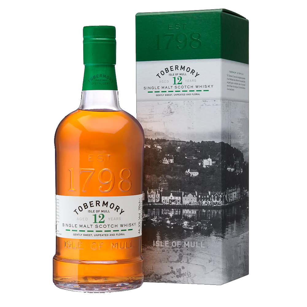 TOBERMORY 12 Year Old Isle of Mull Single Malt Scotch Whisky Bottle (70cl) 46.3%abv Image