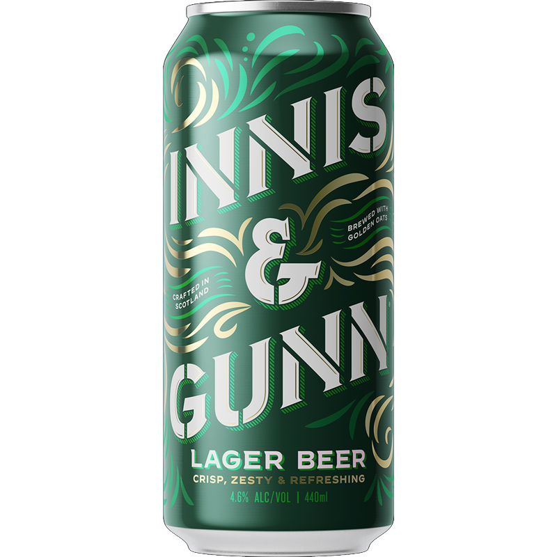 INNIS & GUNN Craft Brewed Lager Beer - Scotland CAN (440ml) 4.6%abv VGN - SINGLE bbe07/25 SOLD OUT Image