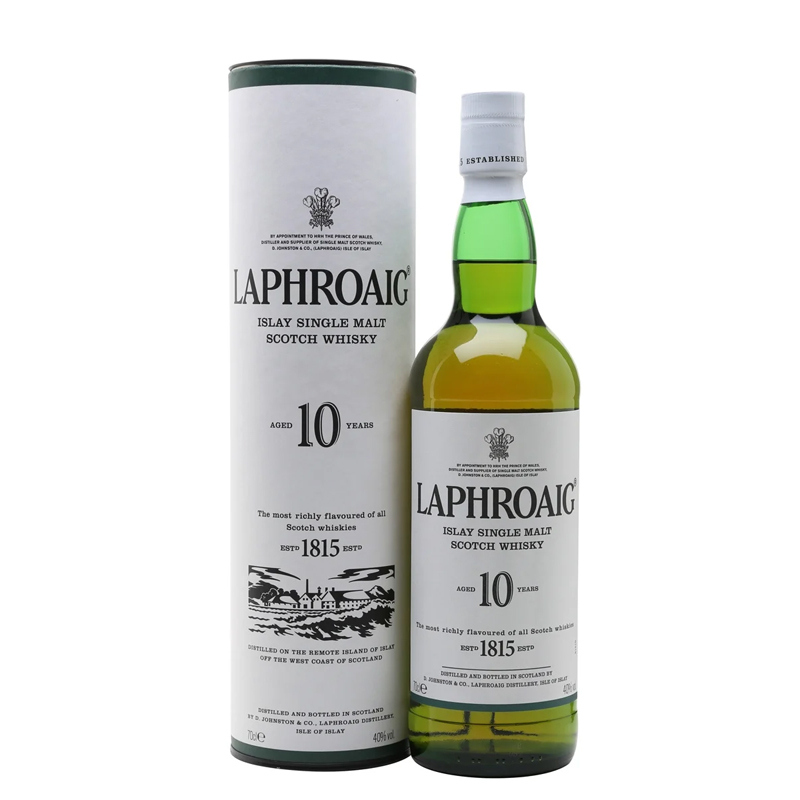 LAPHROAIG 10 Year Old Islay Single Malt Scotch Whisky Bottle (70cl) 40%abv Image