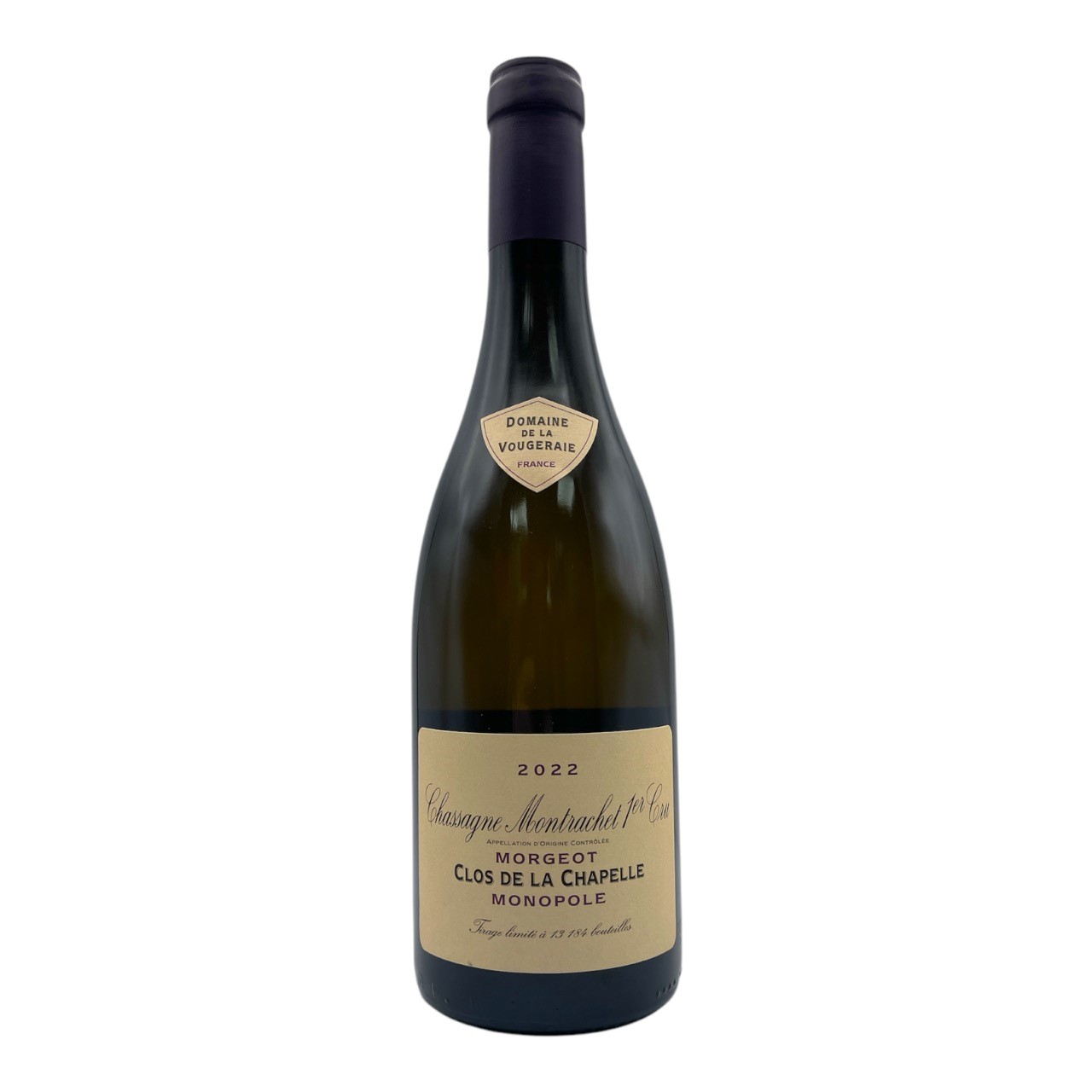 DOMAINE DE LA VOUGERAIE Chassagne-Montrachet 1er Cru 'Clos de la Chapelle' Monopole 2022 Bottle ORG/BIO Image