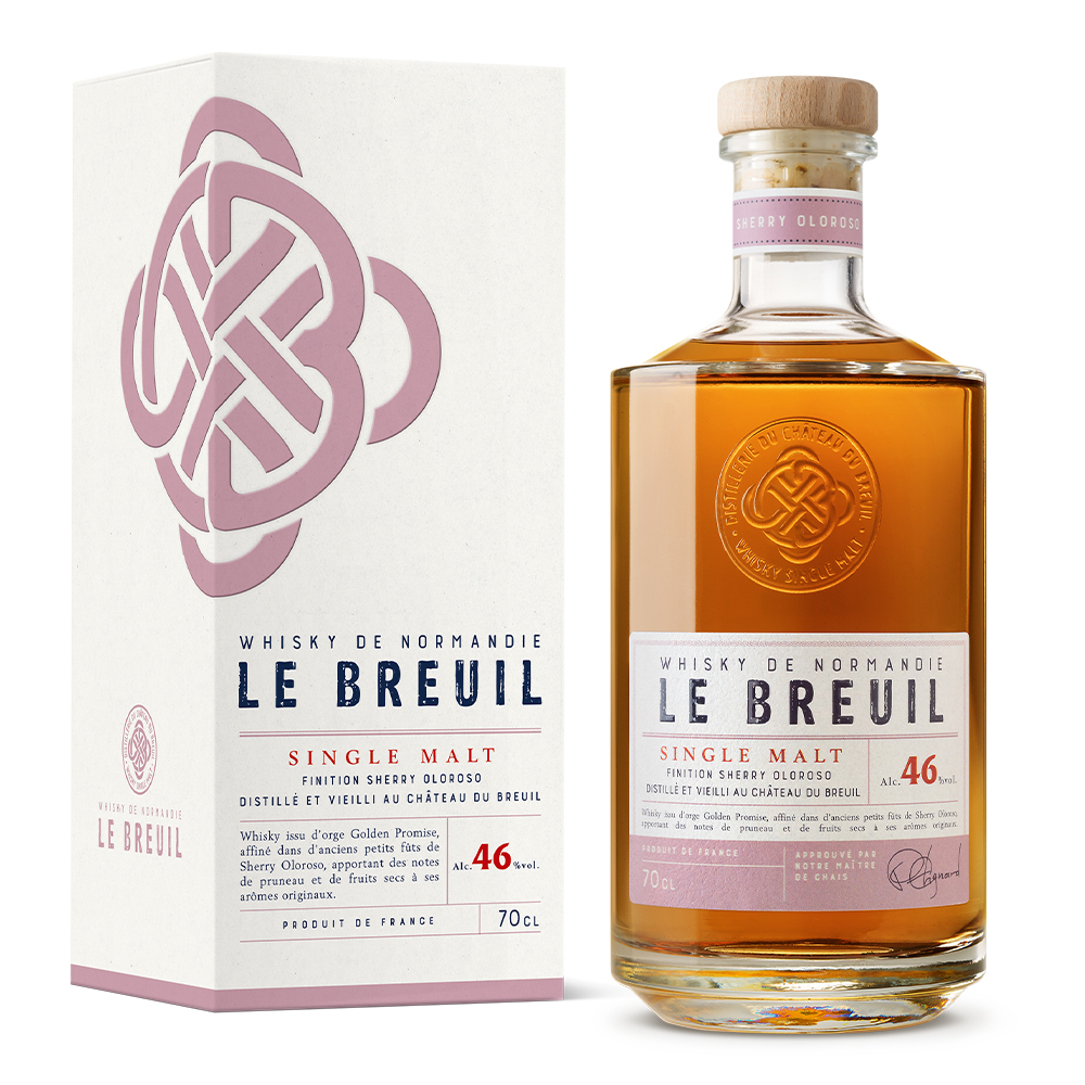 LE BREUIL 'Oloroso Finish' 3 Year Old French Single Malt Whisky by Chateau du Breuil Bottle (70cl) 46%abv (los) Image