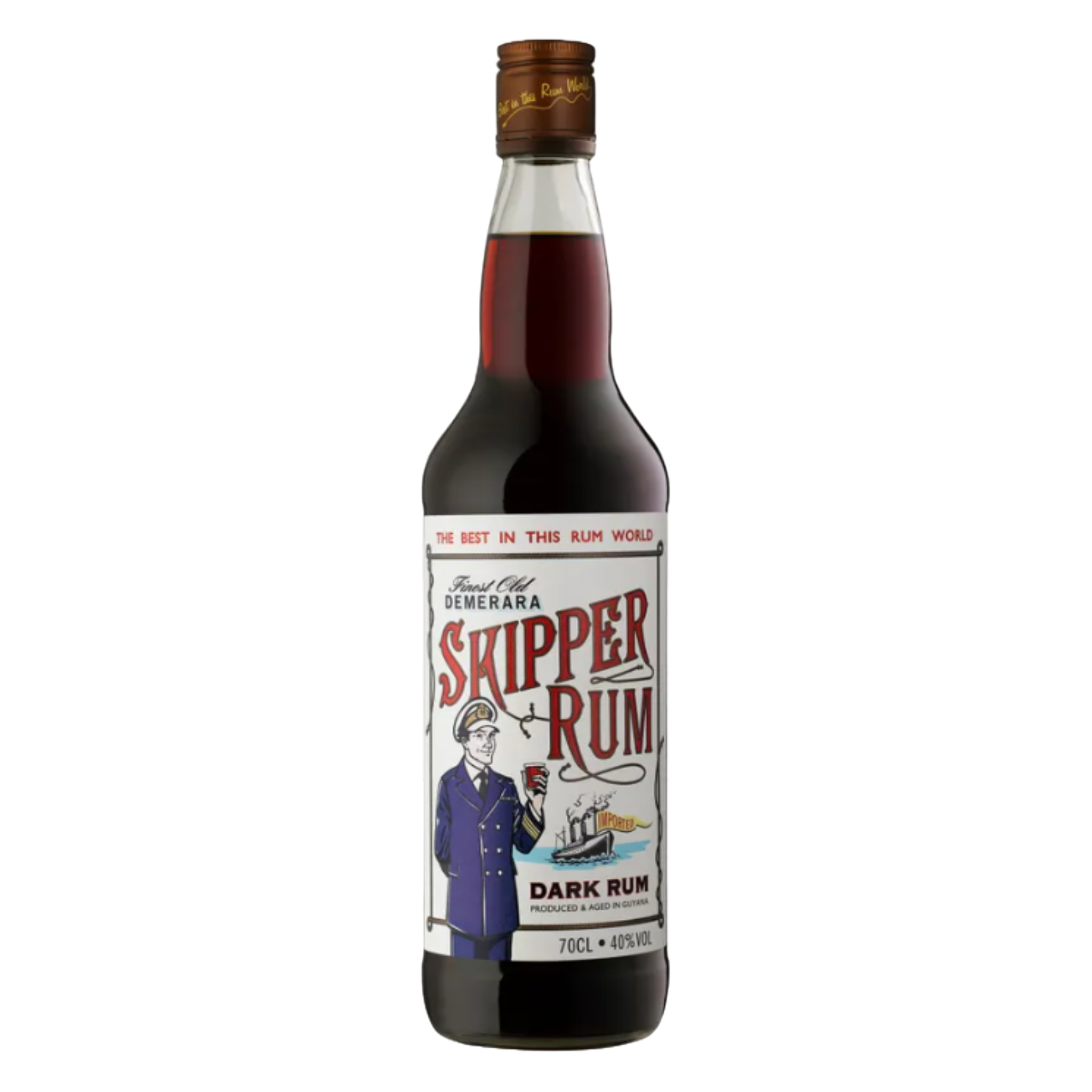SKIPPER Guyanese Demerara Dark Rum Bottle (70cl) 40%abv Image