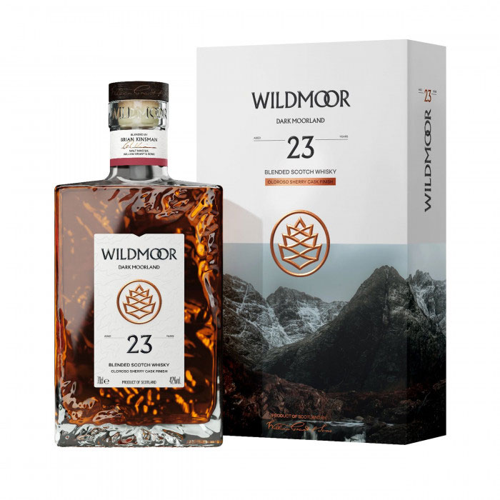 WILDMOOR 'Dark Moorland' 23 Year Old Blended Scotch Bottle (70cl) 42%abv - Alternative to J. Walker Blue -NO DISC (los) Image