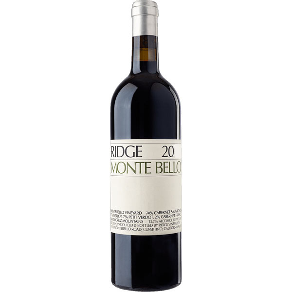 RIDGE VINEYARDS Monte Bello Red - Santa Cruz Mountains, San Francisco Bay, Central Coast 2020 Bottle - NO DISCOUNT Image