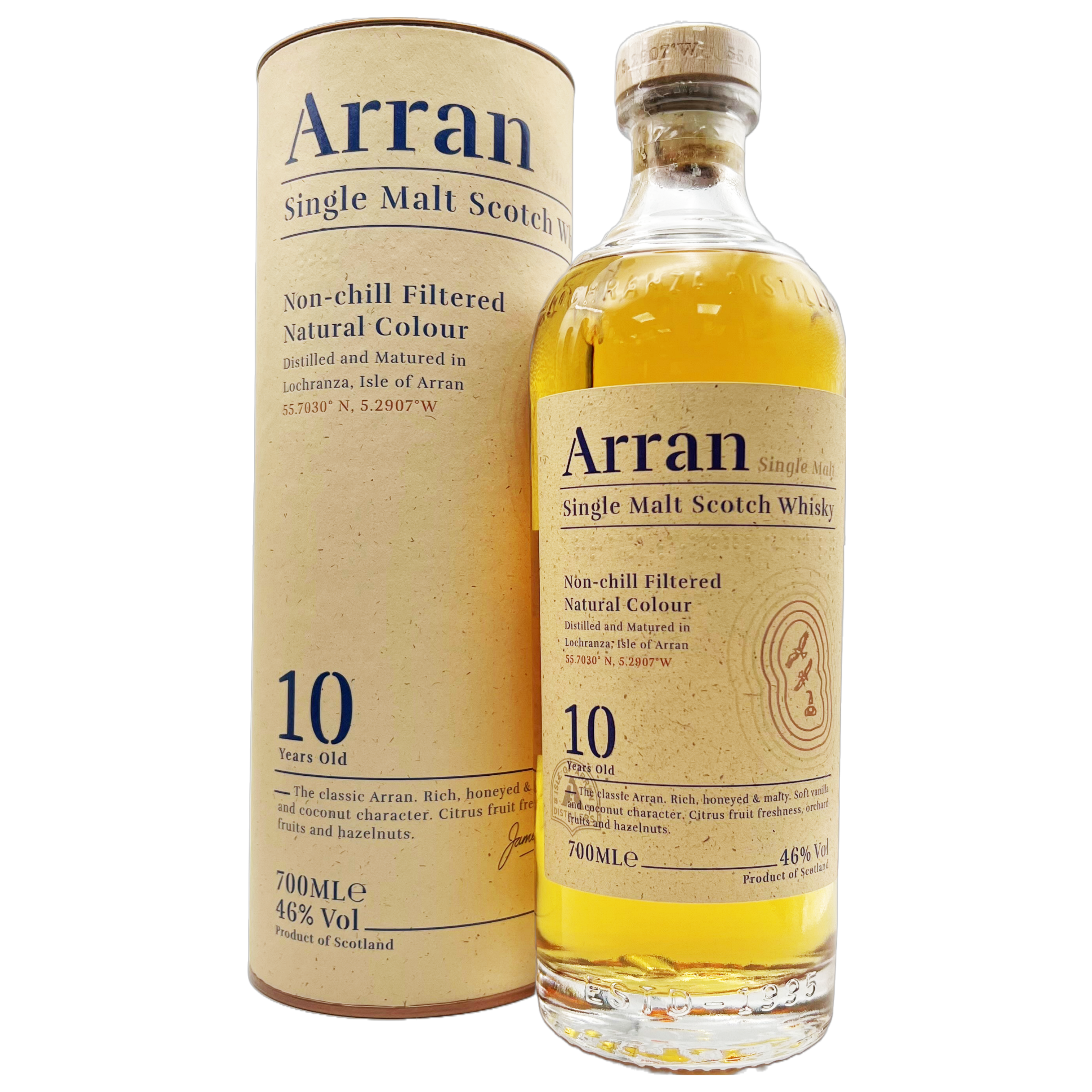 ARRAN 10 Year Old Island Single Malt Scotch Whisky Bottle (70cl) 46%abv Image